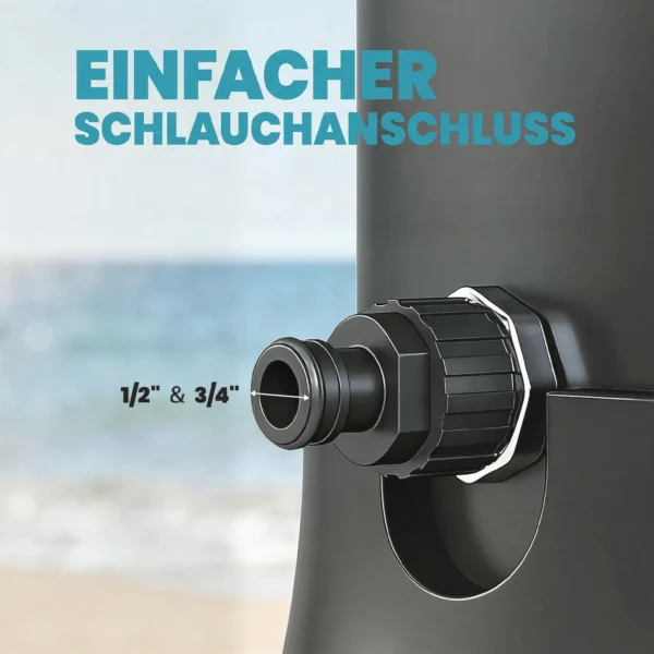 Solardouche 40L Tuindouche Met Handdouche Hoofddouche Waterkraan, Instelbare Temperatuur