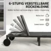 Sonnenliege Ademende Tuinligstoel Met 6 voudig Verstelbare Rugleuning Wielen Aluminium Frame