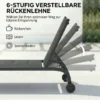 Sonnenliege Ademende Tuinligstoel Met 6 voudig Verstelbare Rugleuning Wielen Aluminium Frame Donkergrijs