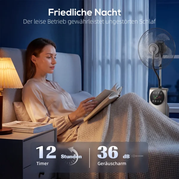 Sproeinevelventilator Met Afstandsbediening, Staande Ventilator Met Waternevel, 70° Oscillatie, 3 Snelheden, 3 Modi, 3,1L Watertank