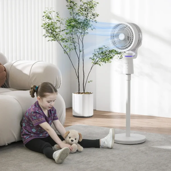 Staande Ventilator Luchtcirculator Ventilator Met 3 Snelheidsstanden Afstandsbediening Timer 70°+90° Oscillatie