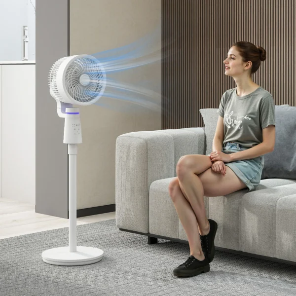 Staande Ventilator Luchtcirculator Ventilator Met 3 Snelheidsstanden Afstandsbediening Timer 70°+90° Oscillatie