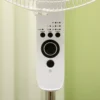 Staande Ventilator Met Afstandsbediening, In Hoogte Verstelbaar, 3 Snelheidsniveaus, Metaal, Wit, Ø44,5 X H110 124 Cm