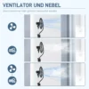 Staande Ventilator Met Luchtbevochtiging, Stil, Mobiel, Afstandsbediening, Zwart