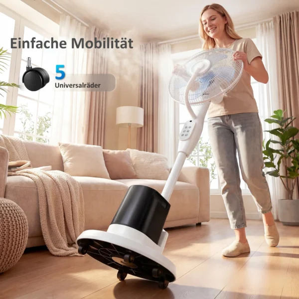 Staande Ventilator Met Sproeinevel, 70° Oscillatie, 3 Snelheden, 3 Modi, 3,5L Watertank, Wit