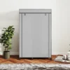 Stoffen Kast, Opbergoplossing, 6 Planken, 1 Kledingstang, Lichtgrijs