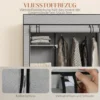 Stoffen Kast, Opbergoplossing, 6 Planken, 1 Kledingstang, Lichtgrijs