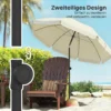 Strandparasol Ø150 Cm Waterafstotend Opvouwbaar Strandparasol Met Zandanker Verstelbare Helling Draagtas Beige