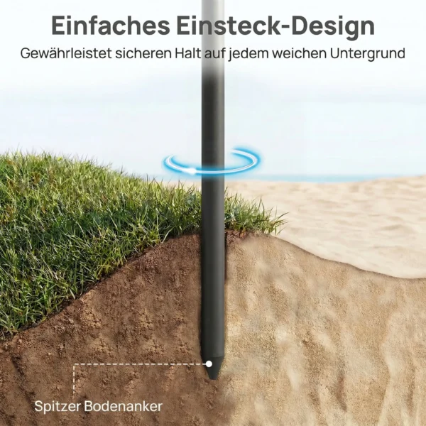 Strandparasol Ø150 Cm Waterafstotend Opvouwbaar Strandparasol Met Zandanker Verstelbare Helling Draagtas Beige