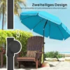 Strandparasol Ø150 Cm Waterafstotend Opvouwbaar Strandparasol Met Zandanker Verstelbare Helling Draagtas Blauw