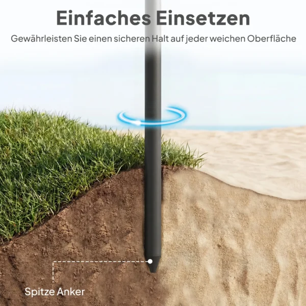 Strandparasol Ø150 Cm Waterafstotend Opvouwbaar Strandparasol Met Zandanker Verstelbare Helling Draagtas Blauw