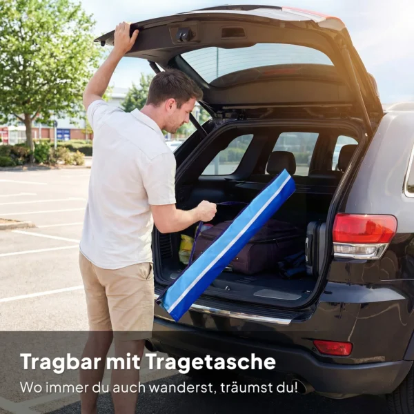 Strandparasol Ø198 Cm UV30+ Strandparasol Met Inklapbare Tafel Drankhouder Verstelbare Kanteling Meerkleurig