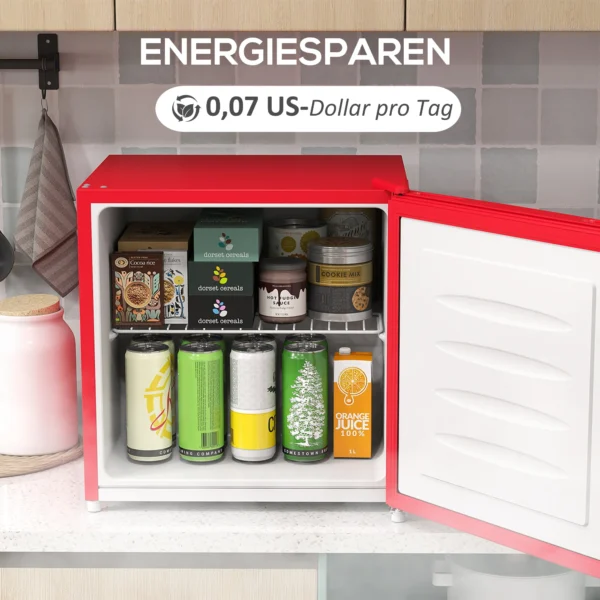 Tafelvriezer Met Een Capaciteit Van 35 Liter, Kleine Vriezer Met Omkeerbare Deur, Rood