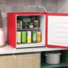 Tafelvriezer Met Een Capaciteit Van 35 Liter, Kleine Vriezer Met Omkeerbare Deur, Rood