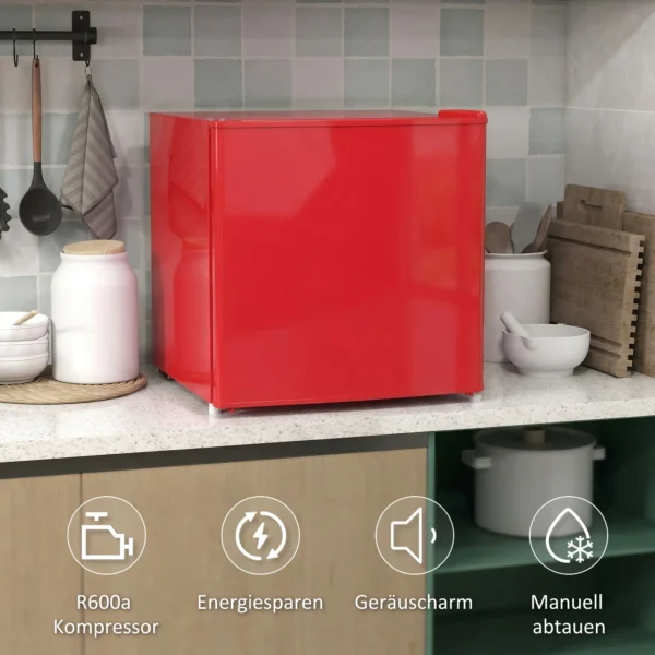 Tafelvriezer Met Een Capaciteit Van 35 Liter, Kleine Vriezer Met Omkeerbare Deur, Rood