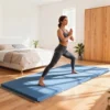 Trainingsmat, Opvouwbare Fitnessmat Sportmat Met Handvatten Voor Yoga, MMA, Fitness, Pilates 240 X 120 X 5 Cm Lichtblauw