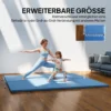 Trainingsmat, Opvouwbare Fitnessmat Sportmat Met Handvatten Voor Yoga, MMA, Fitness, Pilates 240 X 120 X 5 Cm Lichtblauw