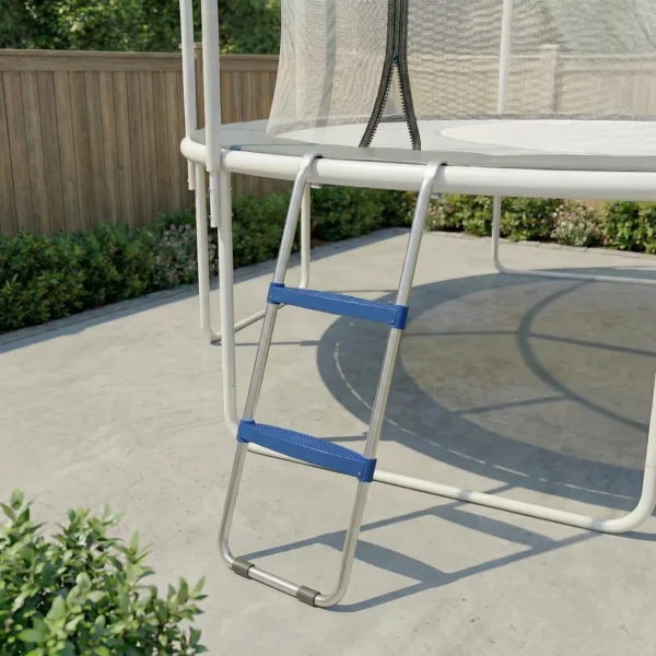 Trampoline Ladder 32/63 Cm 2 Treden Instapladder Trampoline Ladder Tot 150 Kg Met Verzinkt Stalen Frame Blauw