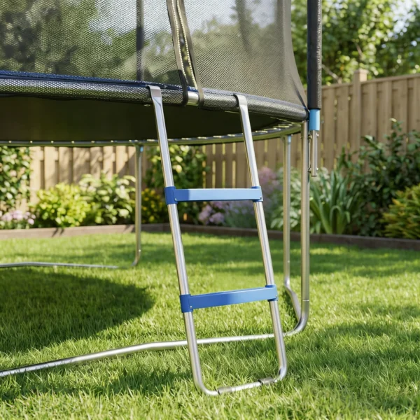 Trampoline Ladder 32/63 Cm 2 Treden Instapladder Trampoline Ladder Tot 150 Kg Met Verzinkt Stalen Frame Blauw
