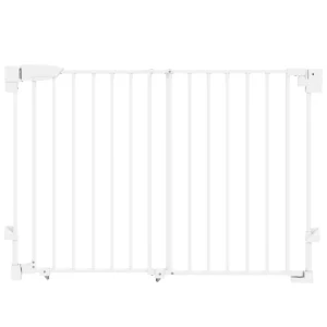 Traphekje Deurbeveiligingshekje 74,5 111,5cm Deurhekje Met Auto Sluit Tweezijdige Eenhandige Opening Wit