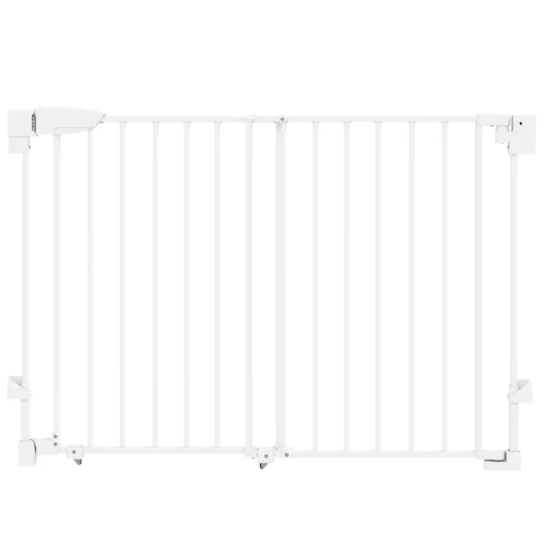 Traphekje Deurbeveiligingshekje 74,5 111,5cm Deurhekje Met Auto Sluit Tweezijdige Eenhandige Opening Wit