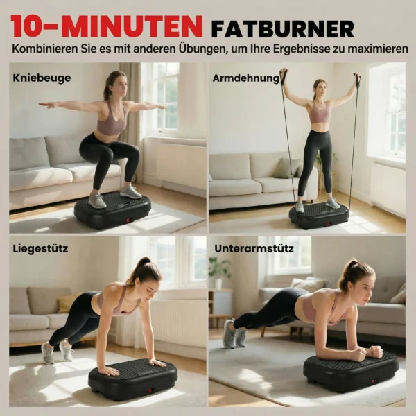 Trilplaat Met 120 Intensiteitsniveaus, 5 Voorgeprogrammeerde Instellingen, Afstandsbediening, LED display Voor Spieropbouw, Zwart