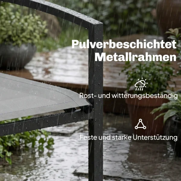 Tuinbank 2 zits Weerbestendig Metaal Buiten Zitbank Met Ademende Zitting Gebogen Armleuningen 112 X 66 X 80 Cm Grijs