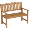 Tuinbank 2 zits Weerbestendige Houten Bank Met Lamellenontwerp Armleuningen, Houten Zitbank Tot 320 Kg 112 X 64 X 92 Cm Natuurhout