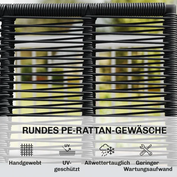 Tuinbank Met Kussens 2 zits Bank Outdoor Balkon Bank Rieten Bank Polyrattan Tuinmeubilair 123 X 67 X 72 Cm Lichtgrijs