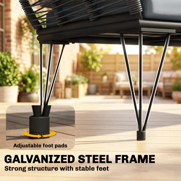 Tuinbank Met Kussens 2 zits Bank Outdoor Balkon Bank Rieten Bank Polyrattan Tuinmeubilair 123 X 67 X 72 Cm Lichtgrijs