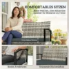 Tuinbank Met Opbergruimte 2 zits Bank Met Kussens Handgrepen 125L Poly Rattan 123 X 70 X 82 Cm Donkergrijs