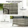 Tuinbank Met Opbergruimte 2 zits Bank Met Kussens Handgrepen 125L Poly Rattan 123 X 70 X 82 Cm Donkergrijs