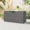 Tuinbox 227 Liter Waterdicht Afsluitbaar UV bestendig Kussenbox Met Houtlook Voor Tuin 106,5x43x54,5cm Grijs