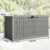 Tuinbox 379 Liter Waterdicht Afsluitbaar UV bestendig Kussenbox Met Houtlook Voor Tuin 122,5x56x62cm Grijs