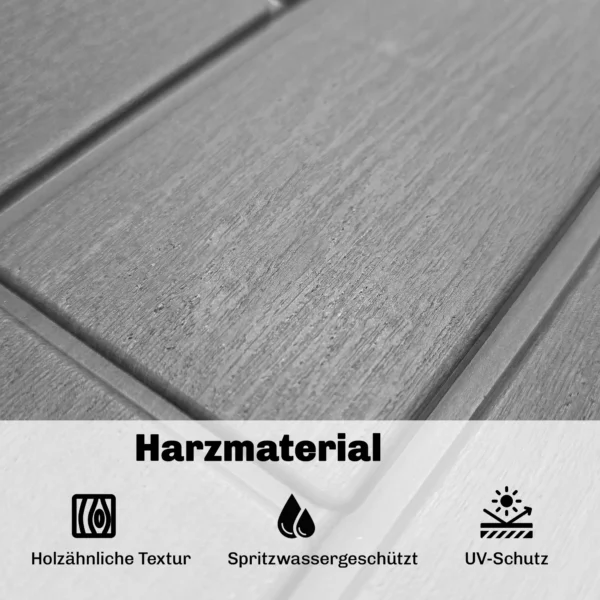 Tuinbox 379 Liter Waterdicht Afsluitbaar UV bestendig Kussenbox Met Houtlook Voor Tuin 122,5x56x62cm Grijs