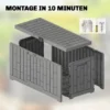 Tuinbox 379 Liter Waterdicht Afsluitbaar UV bestendig Kussenbox Met Houtlook Voor Tuin 122,5x56x62cm Grijs