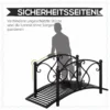 Tuinbrug, Vijverbrug Met Veiligheidsleuning, Sierbrug Tot 100 Kg Belastbaar, 102 X 48 X 49 Cm Zwart