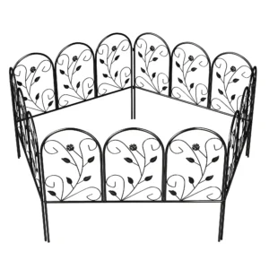 Tuinhek Metaal 80 X 60 Cm Decoratief Roosterhek Set Met Voet Voor Tuin Bloembedden Dierenbarrière Zwart