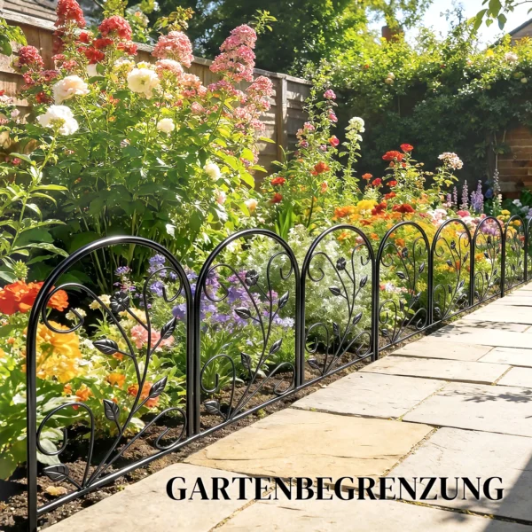 Tuinhek Metaal 80 X 60 Cm Decoratief Roosterhek Set Met Voet Voor Tuin Bloembedden Dierenbarrière Zwart