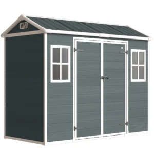 Tuinhuis 2,77 M², Tuinschuur Met Houtlook 2 Ramen Dubbele Deur Ventilatie Vloer Slot Handschoenen