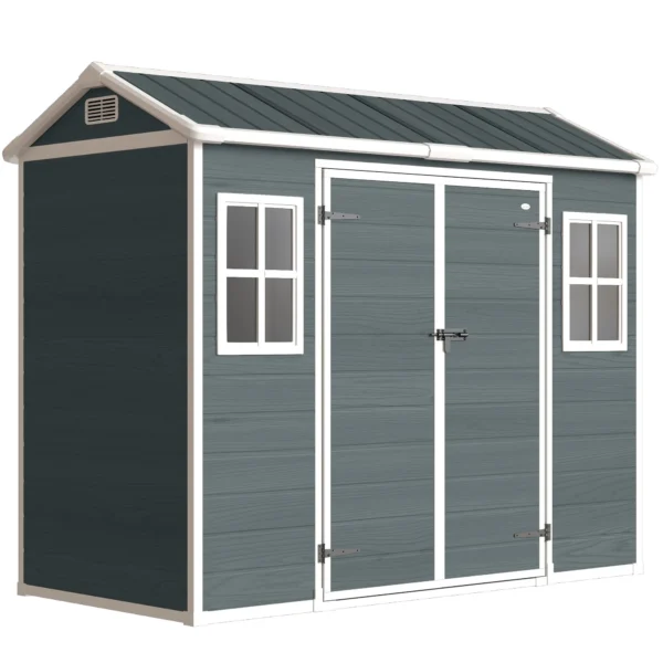 Tuinhuis 2,77 M², Tuinschuur Met Houtlook 2 Ramen Dubbele Deur Ventilatie Vloer Slot Handschoenen