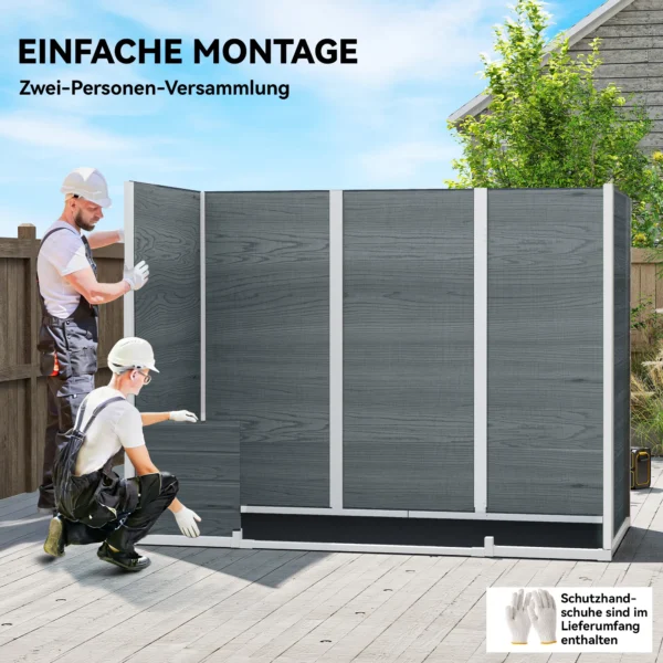 Tuinhuis 2,77 M², Tuinschuur Met Houtlook 2 Ramen Dubbele Deur Ventilatie Vloer Slot Handschoenen