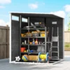 Tuinhuis 2,89 M² Tuinschuur Met Houtlook 3 Ramen Ventilatie Vloer Slot Handschoenen 182 X 182 X 196 Cm