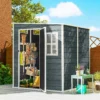Tuinhuis 2,89 M² Tuinschuur Met Houtlook 3 Ramen Ventilatie Vloer Slot Handschoenen 182 X 182 X 196 Cm