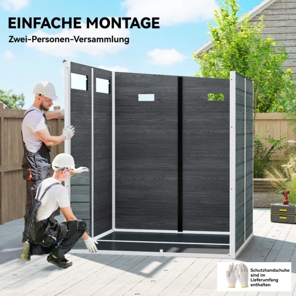 Tuinhuis 2,89 M² Tuinschuur Met Houtlook 3 Ramen Ventilatie Vloer Slot Handschoenen 182 X 182 X 196 Cm