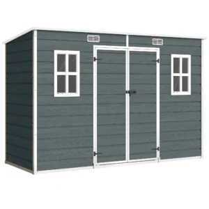 Tuinhuis 3,2m², Tuinschuur Met Zadeldak, 303x123x197cm Met Raam Afsluitbare Deur Ventilatieopening Vloer