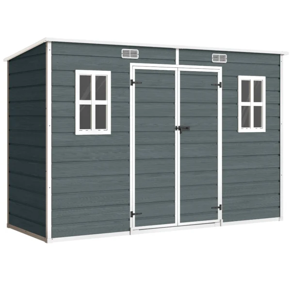 Tuinhuis 3,2m², Tuinschuur Met Zadeldak, 303x123x197cm Met Raam Afsluitbare Deur Ventilatieopening Vloer