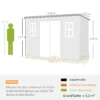 Tuinhuis 3,2m², Tuinschuur Met Zadeldak, 303x123x197cm Met Raam Afsluitbare Deur Ventilatieopening Vloer