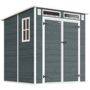 Tuinhuisje 2,89 M², Berging Met Houtlook 3 Ramen Dubbele Deur Ventilatie Vloer Slot, 182 X 182 X 196 Cm