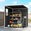 Tuinhuisje 2,89 M², Berging Met Houtlook 3 Ramen Dubbele Deur Ventilatie Vloer Slot, 182 X 182 X 196 Cm